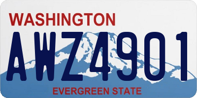 WA license plate AWZ4901
