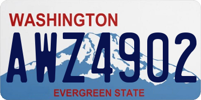 WA license plate AWZ4902