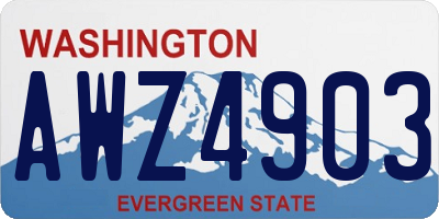 WA license plate AWZ4903