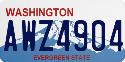 WA license plate AWZ4904