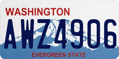 WA license plate AWZ4906