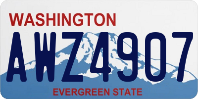 WA license plate AWZ4907
