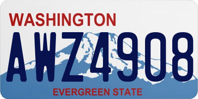 WA license plate AWZ4908