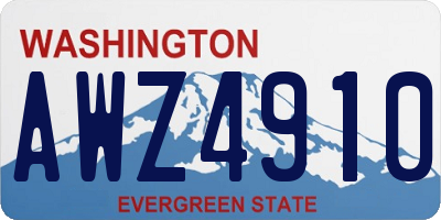 WA license plate AWZ4910