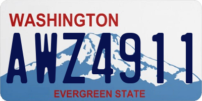 WA license plate AWZ4911
