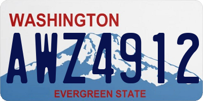 WA license plate AWZ4912