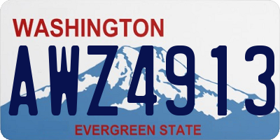 WA license plate AWZ4913
