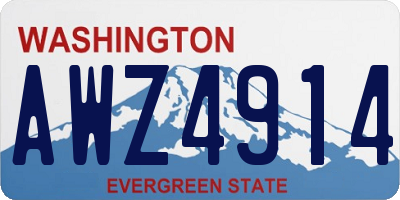 WA license plate AWZ4914