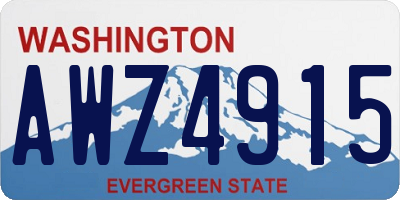 WA license plate AWZ4915