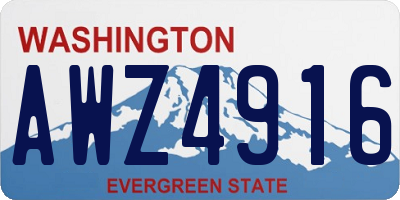 WA license plate AWZ4916