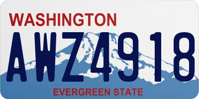 WA license plate AWZ4918
