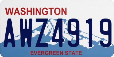 WA license plate AWZ4919