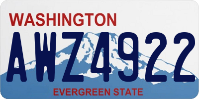 WA license plate AWZ4922