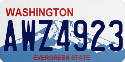 WA license plate AWZ4923