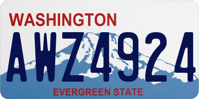 WA license plate AWZ4924
