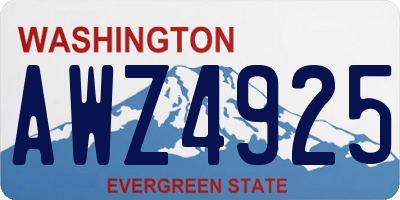 WA license plate AWZ4925