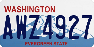 WA license plate AWZ4927