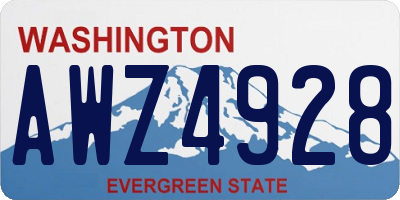 WA license plate AWZ4928