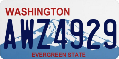 WA license plate AWZ4929
