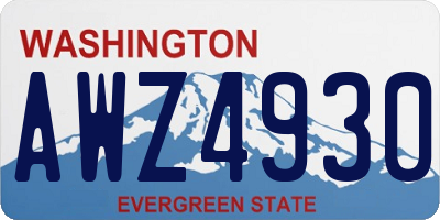 WA license plate AWZ4930