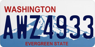 WA license plate AWZ4933