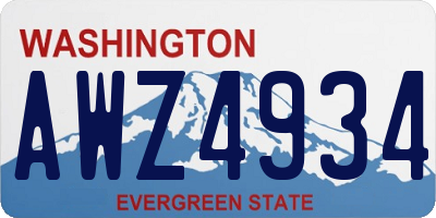 WA license plate AWZ4934