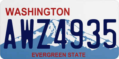 WA license plate AWZ4935