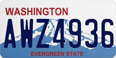 WA license plate AWZ4936