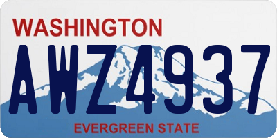 WA license plate AWZ4937