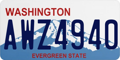 WA license plate AWZ4940