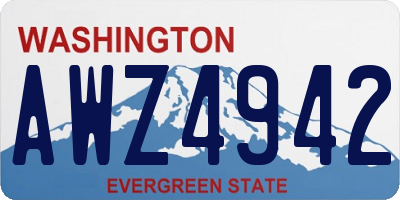 WA license plate AWZ4942