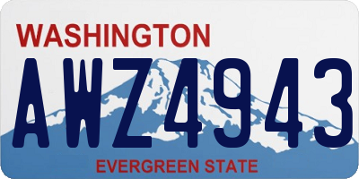 WA license plate AWZ4943