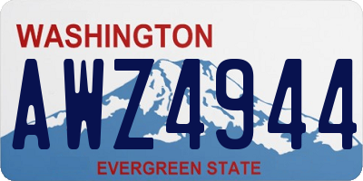 WA license plate AWZ4944
