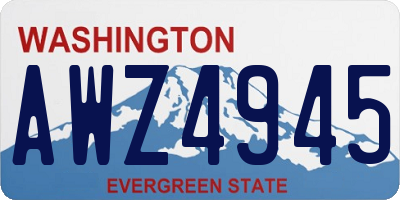 WA license plate AWZ4945