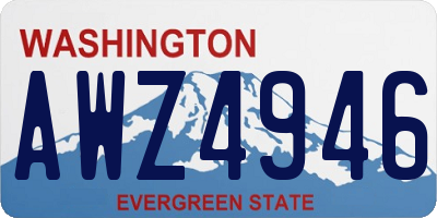 WA license plate AWZ4946