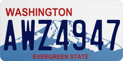 WA license plate AWZ4947