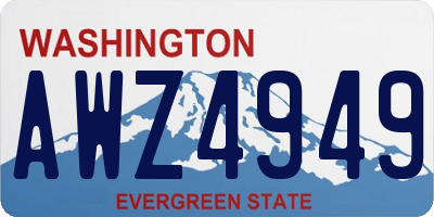 WA license plate AWZ4949