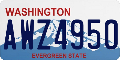WA license plate AWZ4950