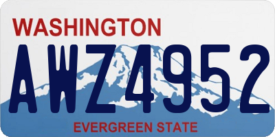 WA license plate AWZ4952