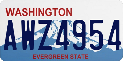 WA license plate AWZ4954