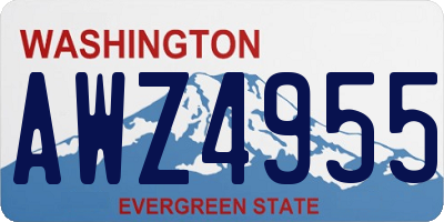 WA license plate AWZ4955
