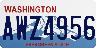WA license plate AWZ4956