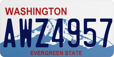 WA license plate AWZ4957