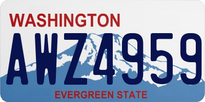 WA license plate AWZ4959