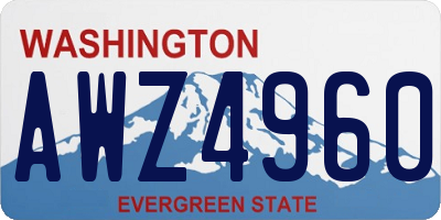 WA license plate AWZ4960