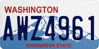 WA license plate AWZ4961