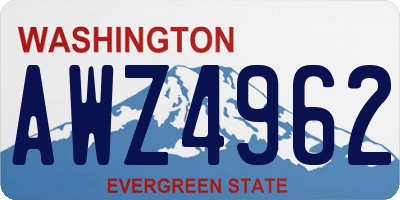 WA license plate AWZ4962