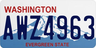 WA license plate AWZ4963