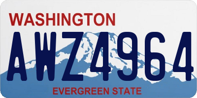 WA license plate AWZ4964
