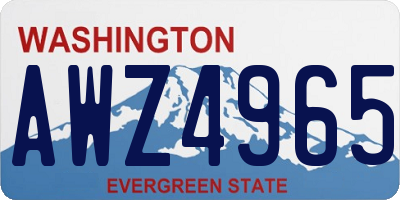 WA license plate AWZ4965